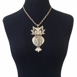 Vintage ALAN Owl Pendant Necklace